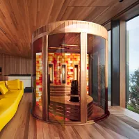 Heimsauna mit Infrarot und Salzwand Heimsauna mit Infrarot und Salzwand